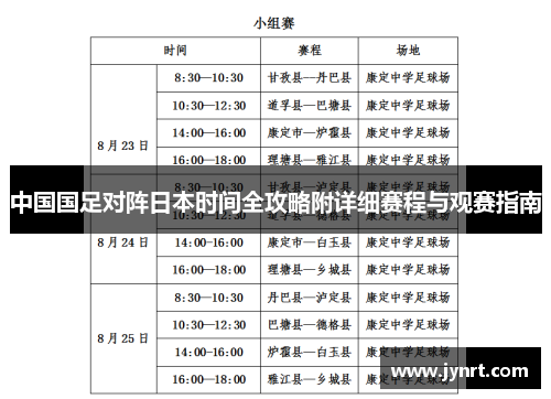 中国国足对阵日本时间全攻略附详细赛程与观赛指南